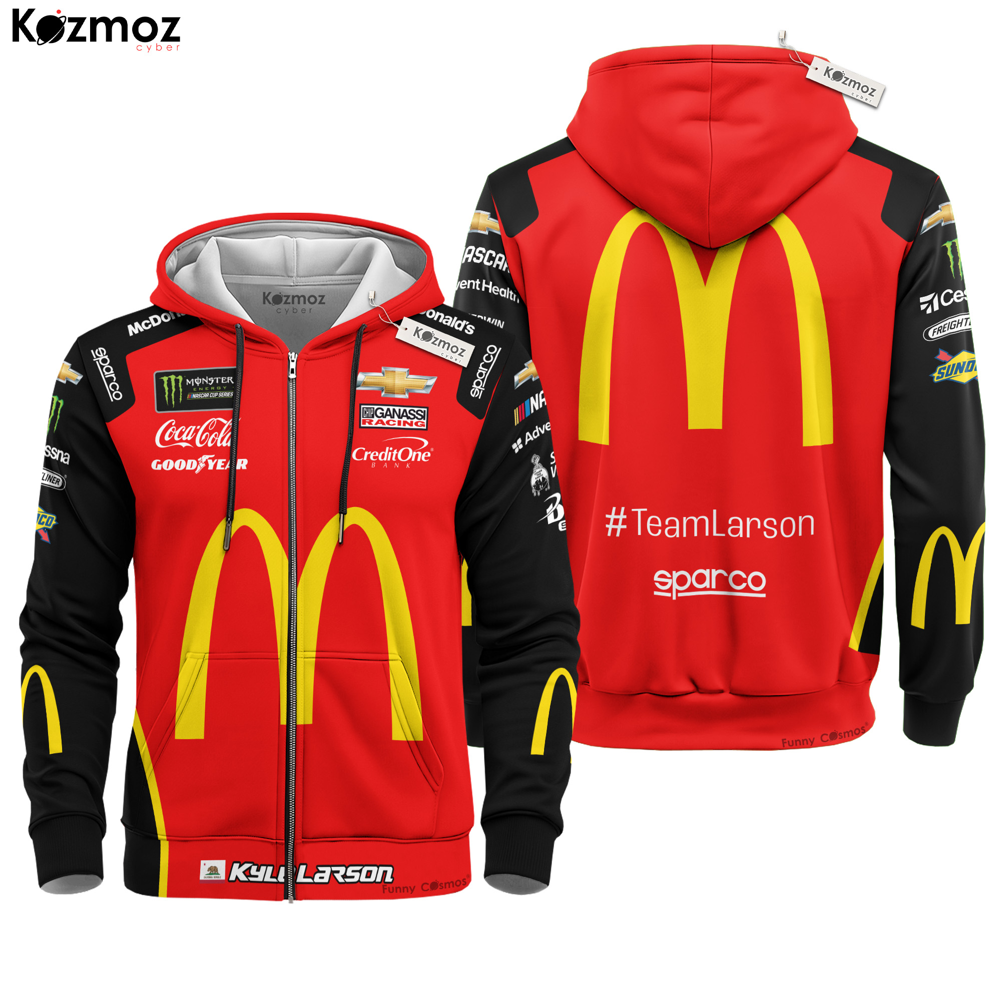 Kyle Larson Racing Firesuit Costume Signed McDonald's 2019
